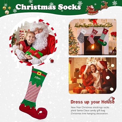 Miniatura 11 de Personalized Christmas Stockings Custom Family Name Christmas Stocking 19" Xmas Stocking for Kids Holiday Family Big Stocking for Christmas Party