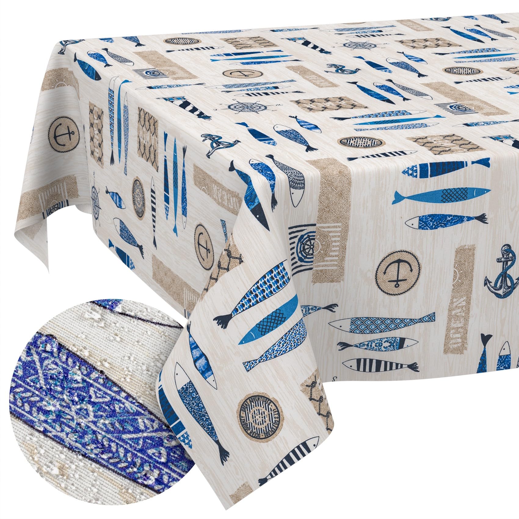 Nappe De Salon En Polyester Nappe En Toile Cirée - Lavable - Ronde, Ovale Ou Rectangulaire Nappe Polyester Entretien Facile