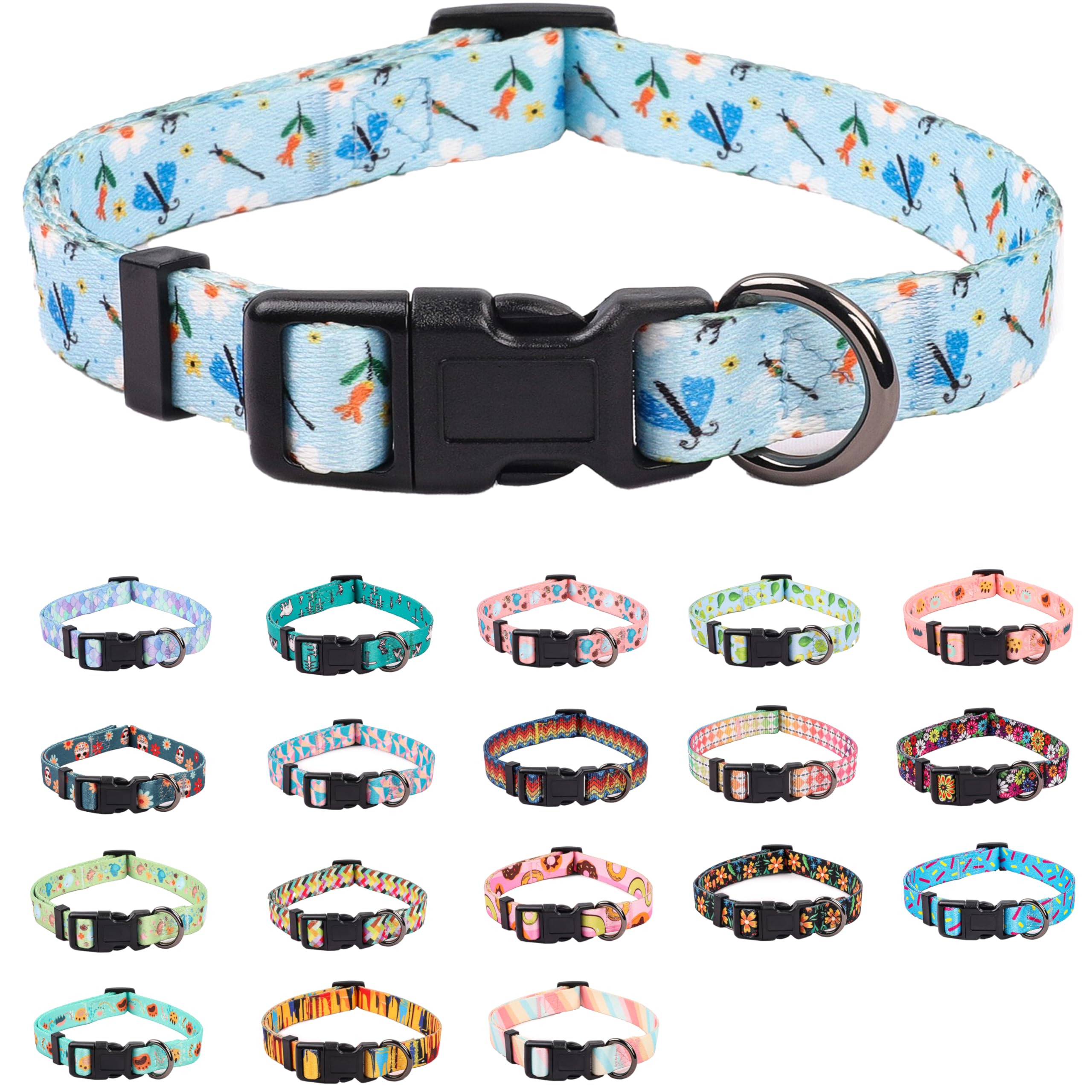 COSYHOMELONDON Dog Collar for Small Dogs Cute Small Medium Large Dog Pet Collar, with Floral Patterns - Image 2