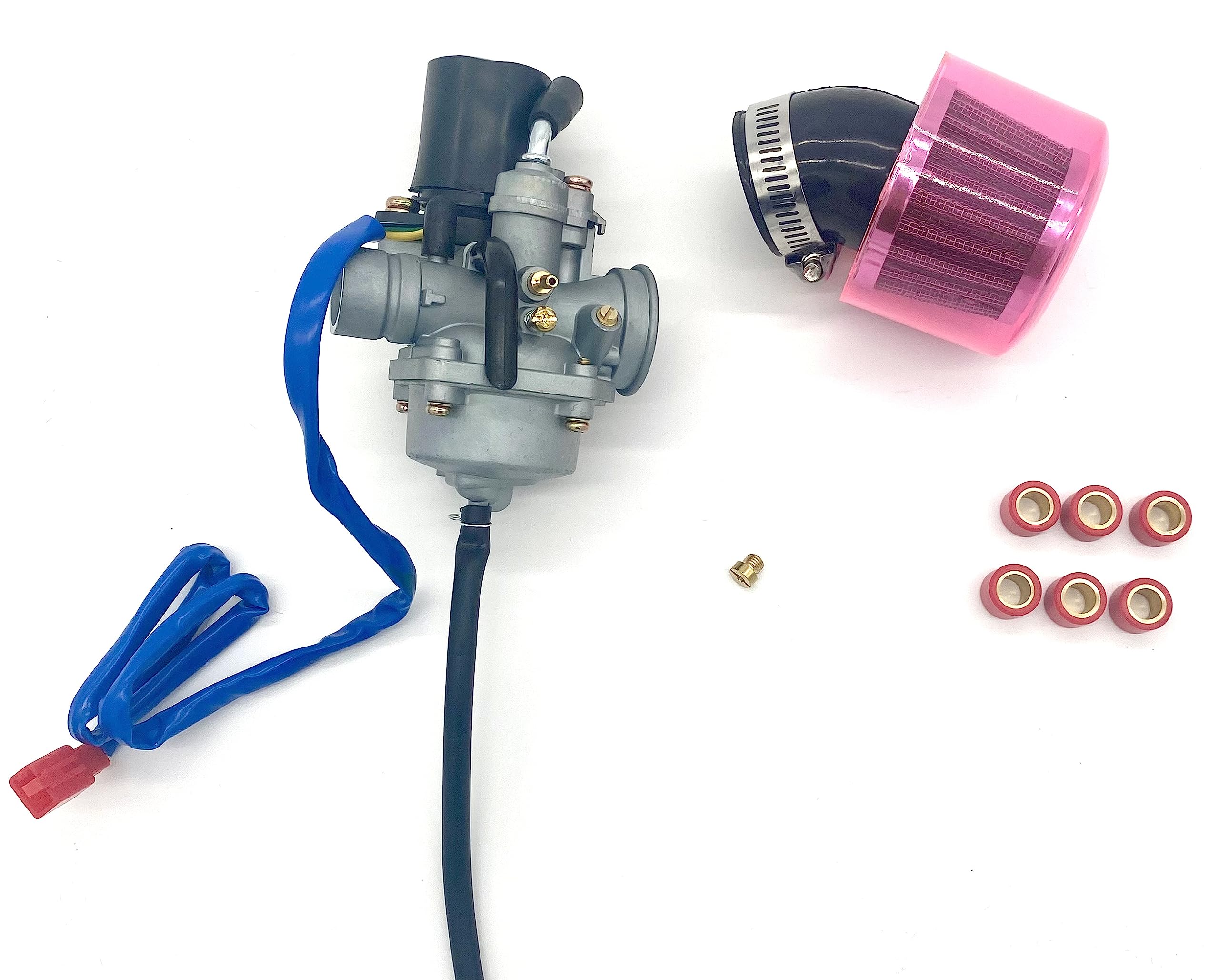 100cc Quad Carb Race Kit Carburetor, Air Filter, Race Jet & 4.5g Rollers to Fit Quadzilla 100cc, Polaris 90cc 100cc, Aeon Cobra 100cc 110cc, Hornet 100cc & Dolphin 100cc 4 Wheeler ATV Quad