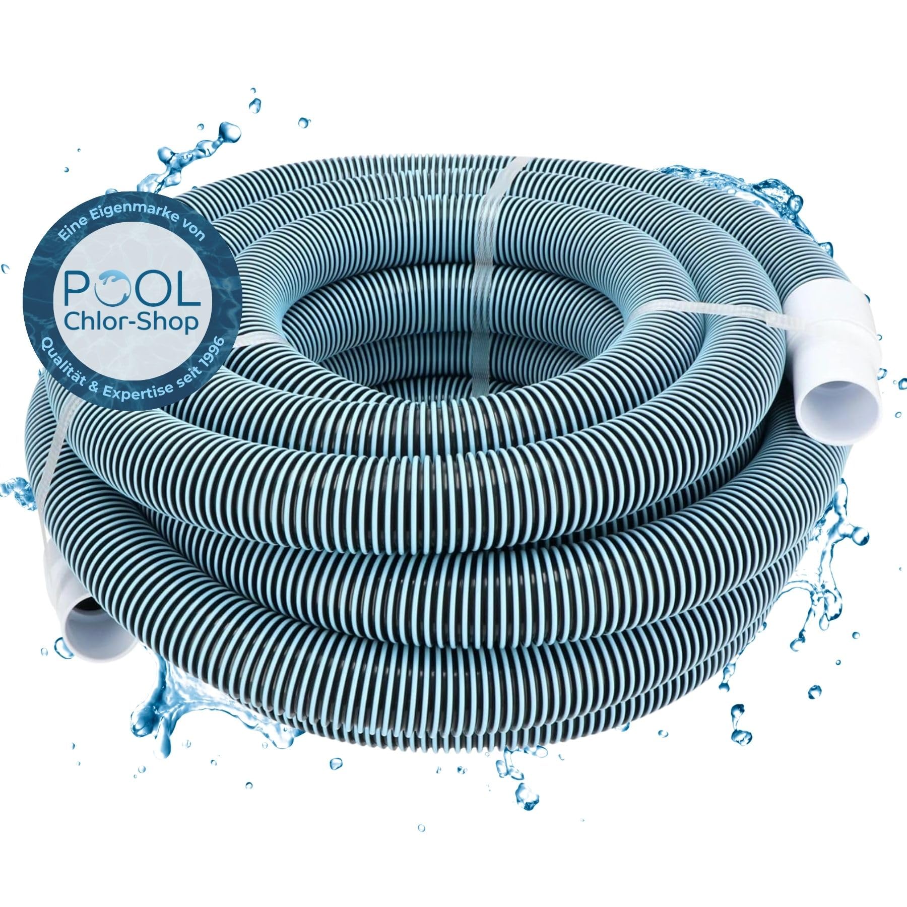 Poolschlauch 38mm I Länge 12m I Saugschlauch mit stabilen Muffen I Schwimmschlauch für Bodensauger I Pool Schlauch 38mm schwarz I Schlauch für Poolsauger I Hochwertiges Pool Zubehör