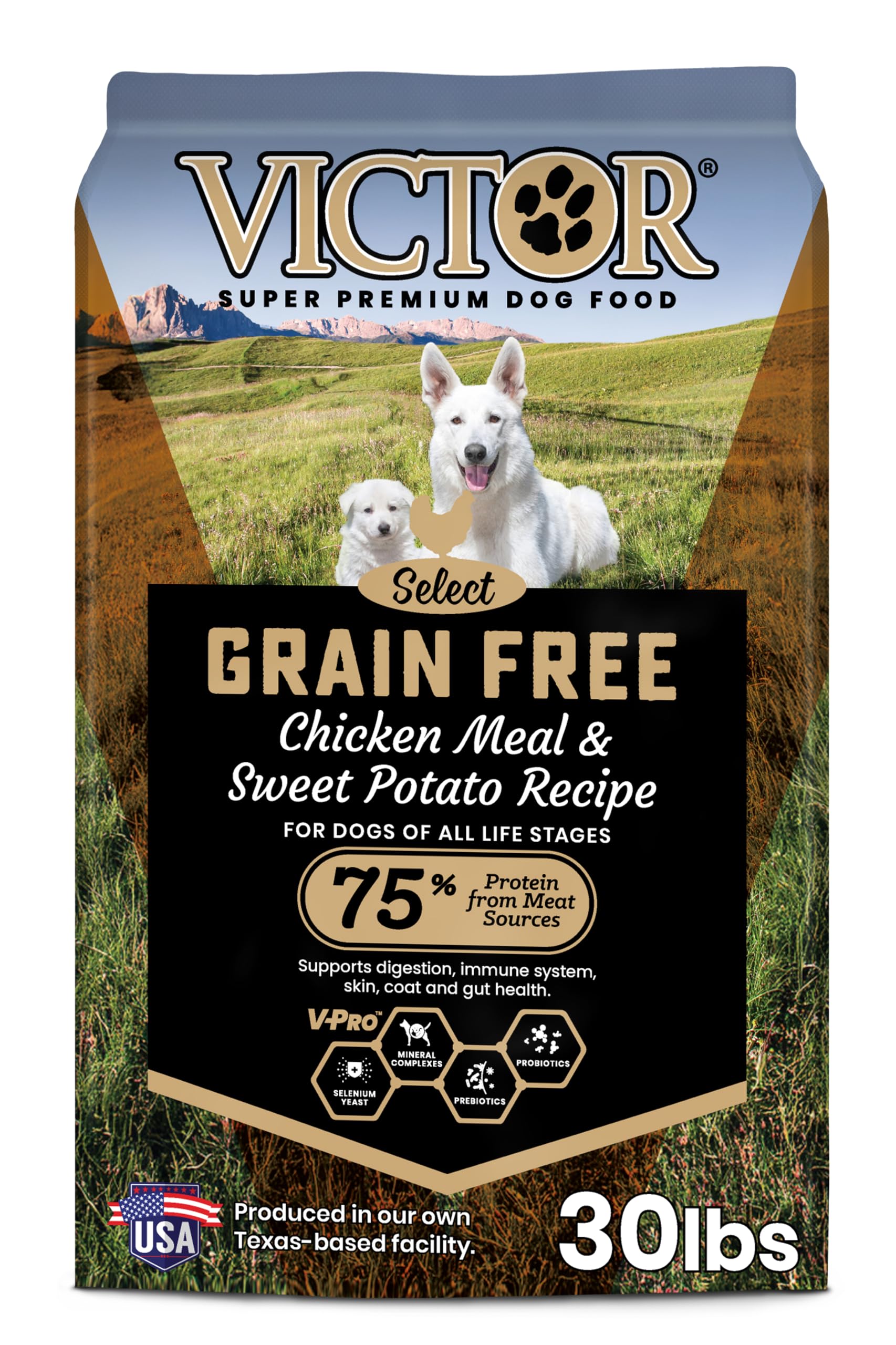Super Premium Dog Food – Grain Free Chicken Meal & Sweet Potato – 33% Protein, 16% Fat – Dry Dog Food for Dogs of All Life Stages – High Protein Kibble for All Normally Active Dogs, 30 lb