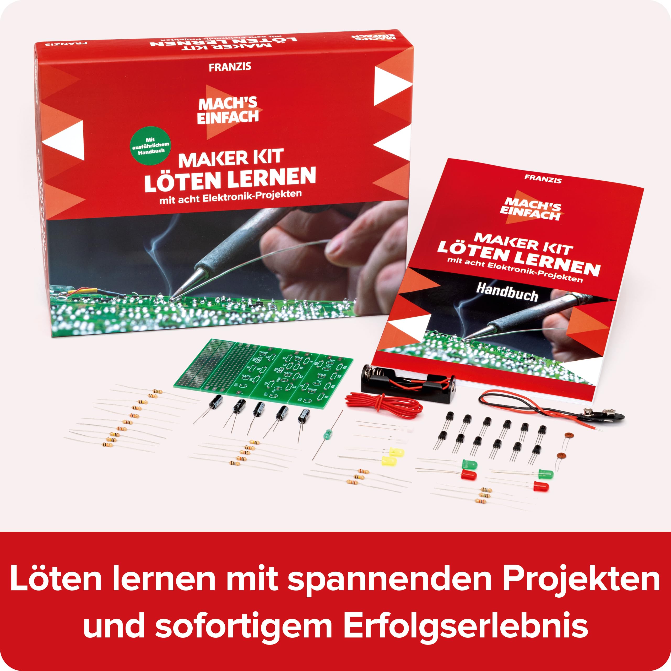 FRANZIS 67122 - Mach's einfach - Maker Kit Löten lernen, empfohlen ab 14 Jahren