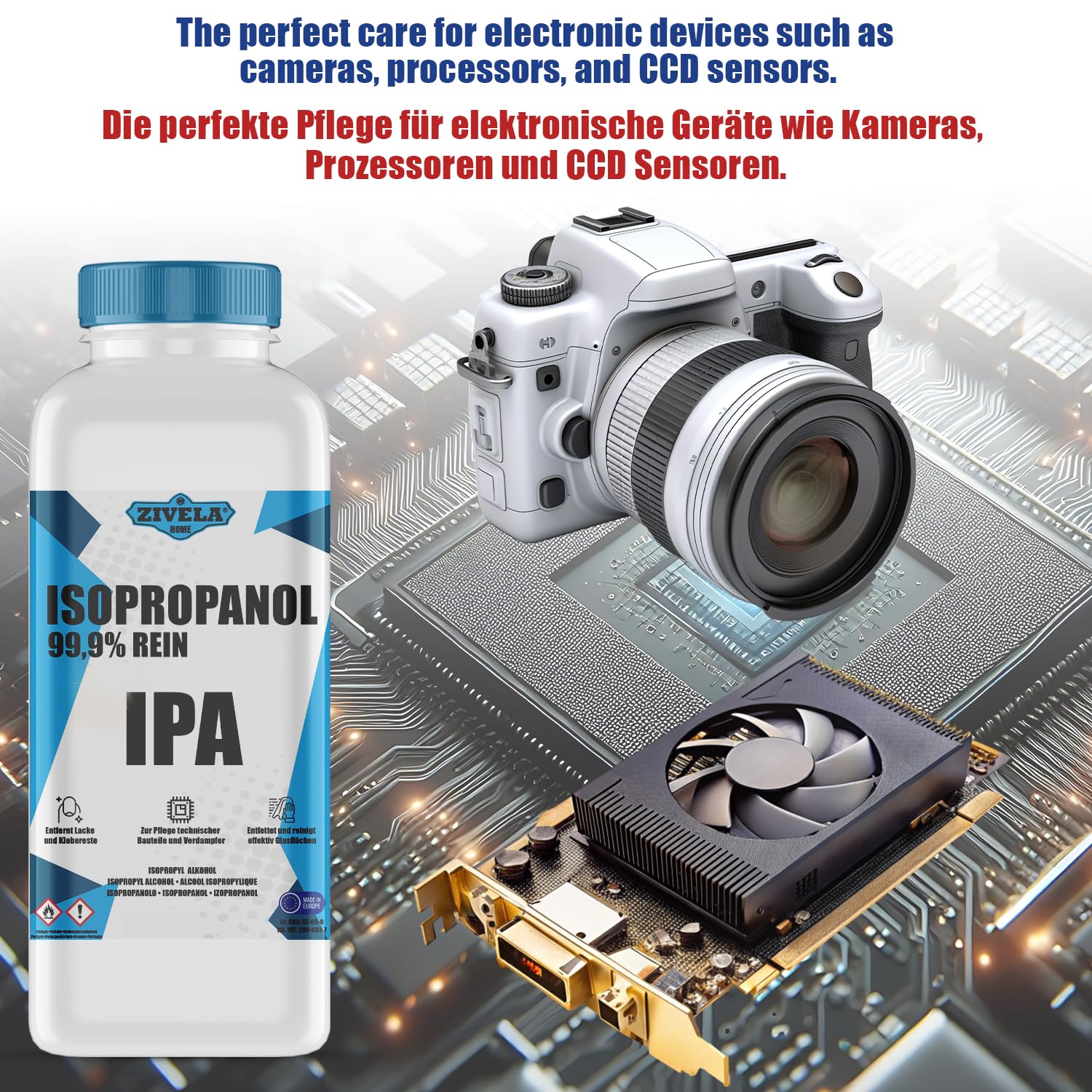 Isopropanol 99,9 % | 20 l isopropanol | IPA 20 l | Isopropanol pour la maison et l'électronique | Lentilles et écrans IPA