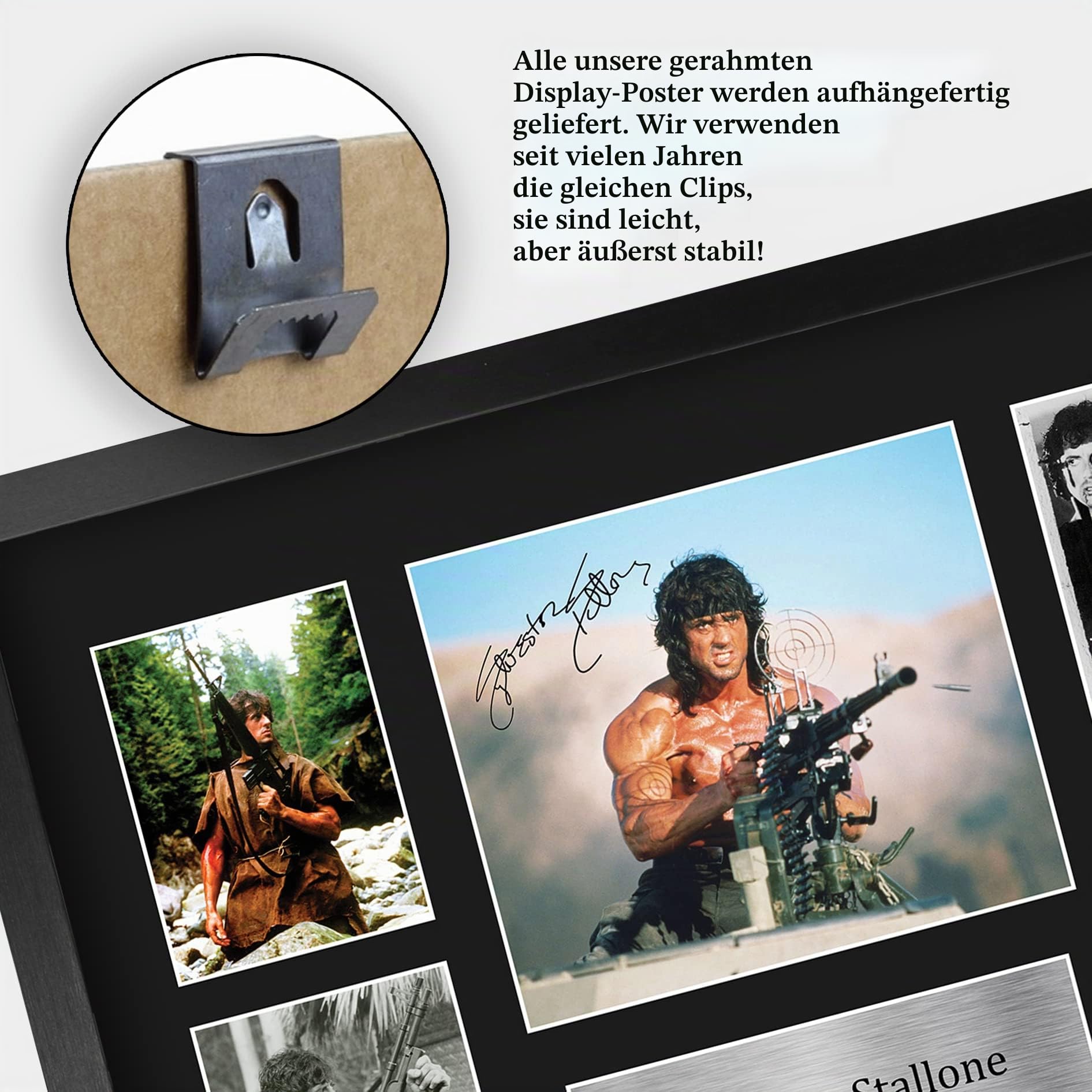HWC Trading FR A3 Sylvester Stallone Rambo Geschenke Gedruckt, Signiert Autogramm Bild Display Für Film-Erinnerungsstücke-Fans - A3 Eingerahmt
