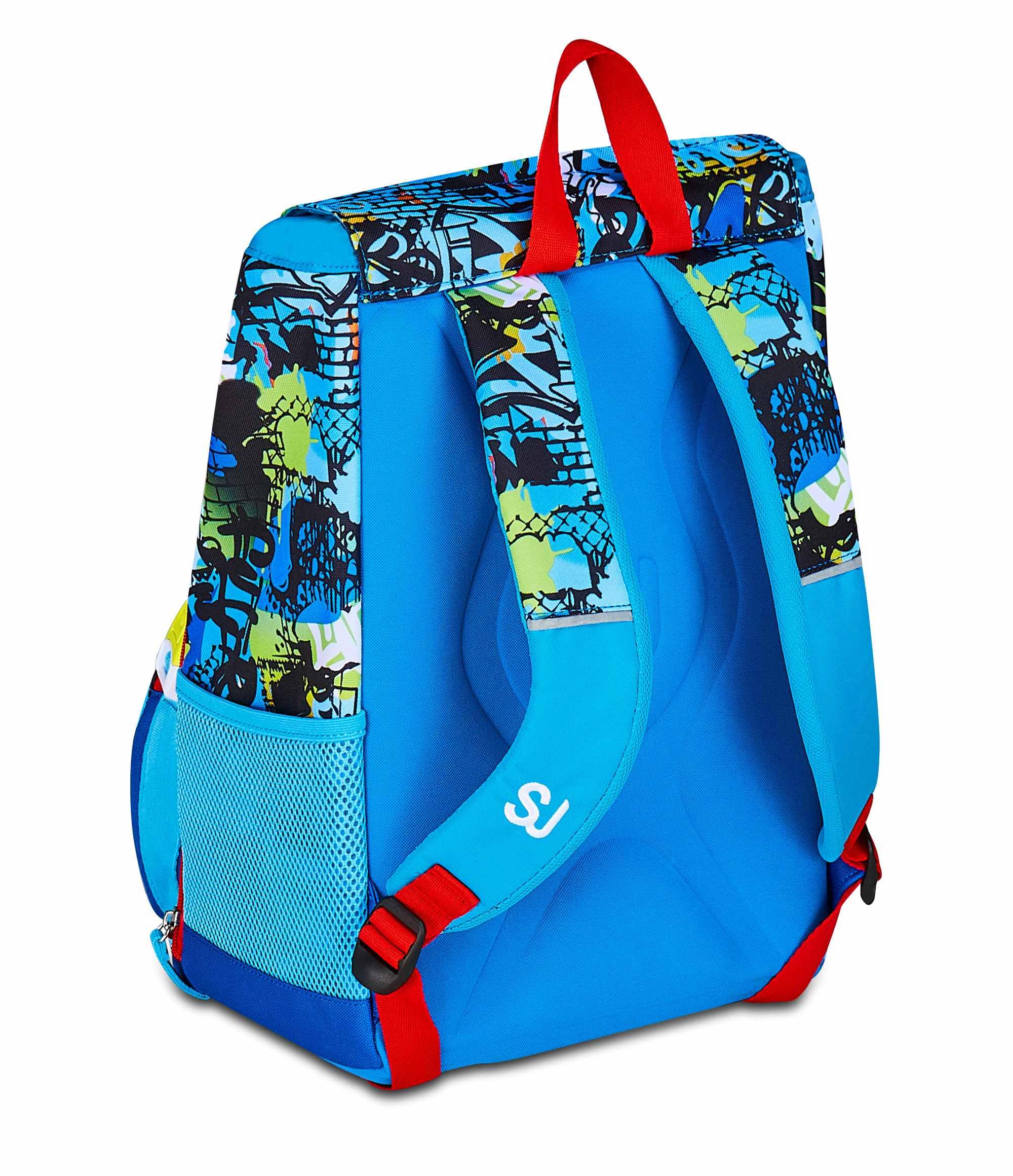 SJ GANG STYLE JAM GANG Zaino Scuola Estensibile Big FANTASYS BOY, Blu, Zaino con Divisorio Interno, Tasca per Borraccia, Peluche Alieno Abbinato, 24 L, Zaino Scuola Elementare, Zaino Bambino