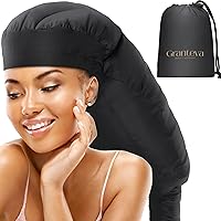 Large Hooded Hair Dryer Bonnet Attachment w/Integrated Headband - Reduces Heat Exposure Around Ears & Neck - Enhanced Size for Use with Rollers, Speeds Up Drying Time, Deep Conditioning at Home