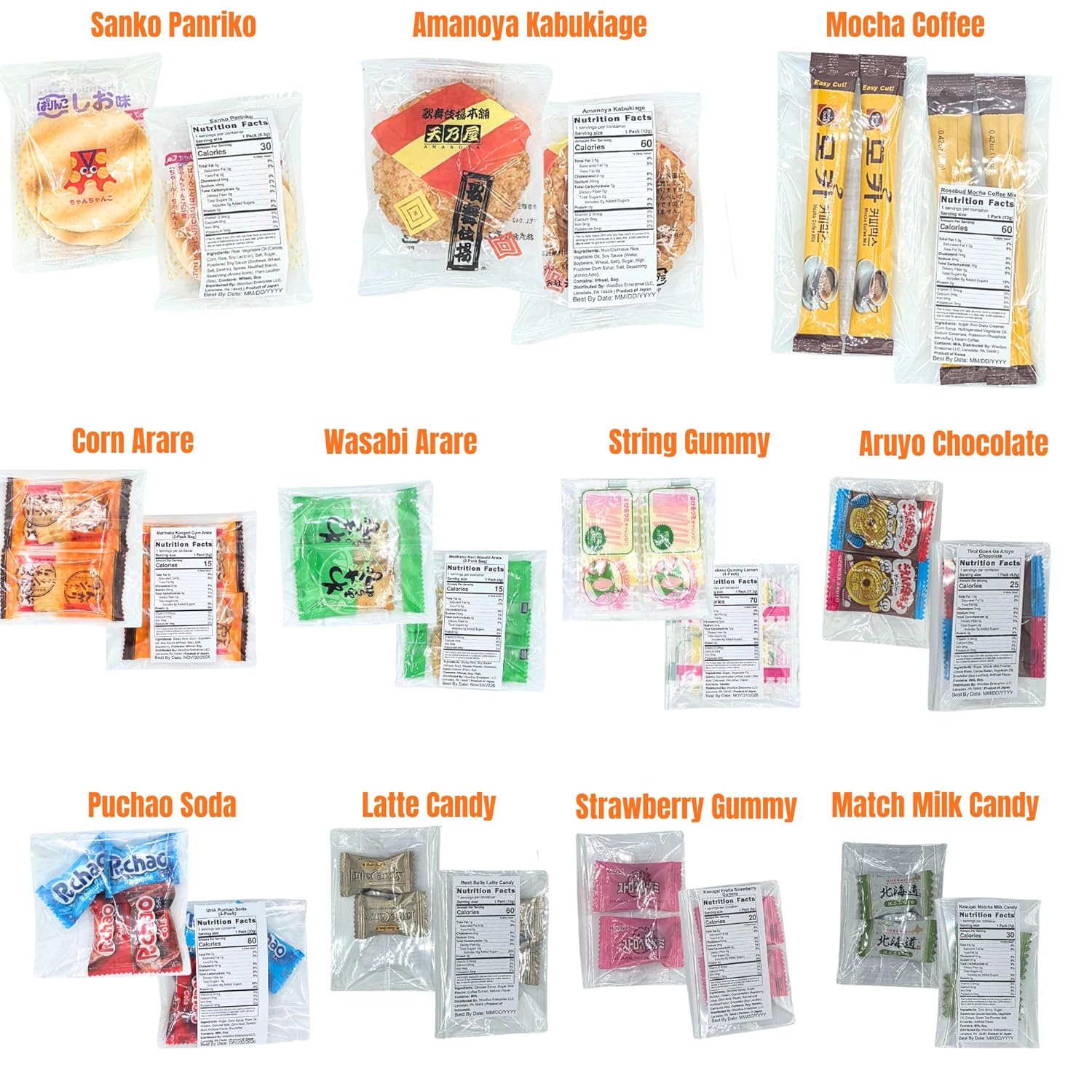 SNACKZON – Curated Japanese & Korean Treats – Includes Spicy Chicken Ramen, Chocolate Filled Biscuits, Rice Crackers & More – Ultimate Exotic Gift Care Package for College Students, Office, & Families