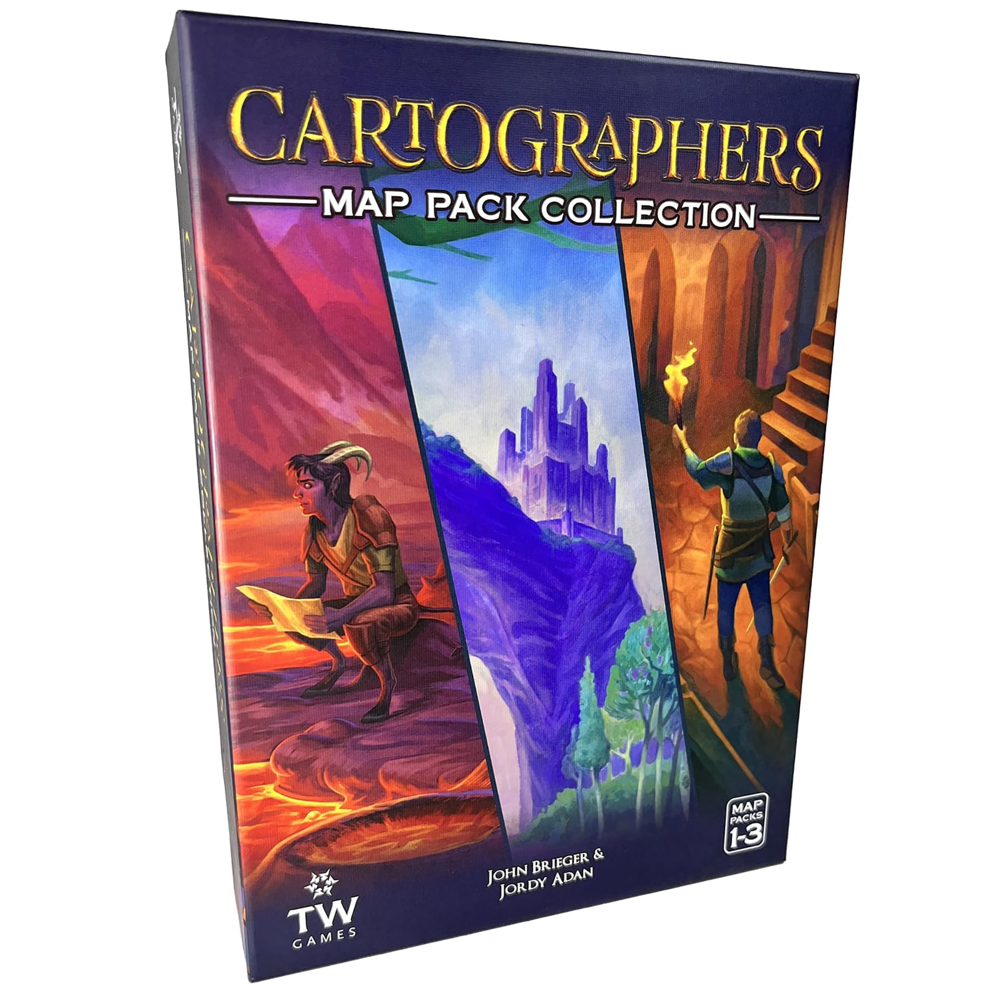 Thunderworks Games: Cartographers Map Pack Collection - Expansion Map Set Contains Nebblis, Affril & Undercity, Ages 10+, 1-75 Players, 30-45 Minutes