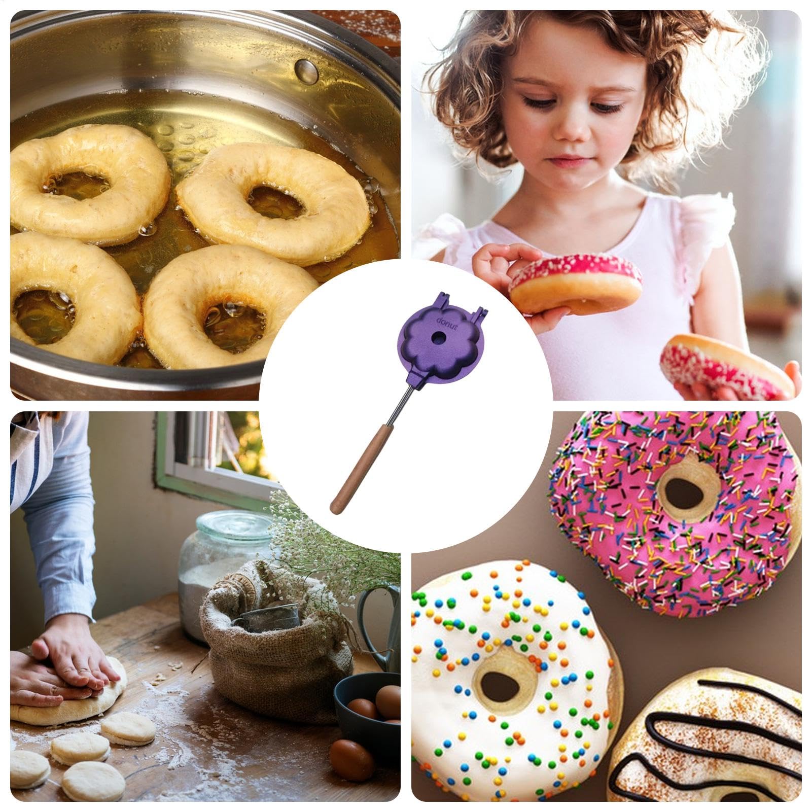 Moule à donut en aluminium pour la cuisson - Moules à beignets en aluminium Outils de décoration de gâteaux | de cuisson antiadhésive pour gâteaux en couches de beignets