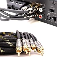 Vista 3 de Elite Audio EA-PROK8 + EA-PRO617 Pro Series Kit de cableado de amplificador con combo RCA de 6 canales, 1000 W de potencia máxima, 8GA, cable
