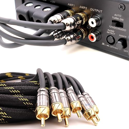 Miniatura 3 de Elite Audio EA-PROK8 + EA-PRO617 Pro Series Kit de cableado de amplificador con combo RCA de 6 canales, 1000 W de potencia máxima, 8GA, cable,