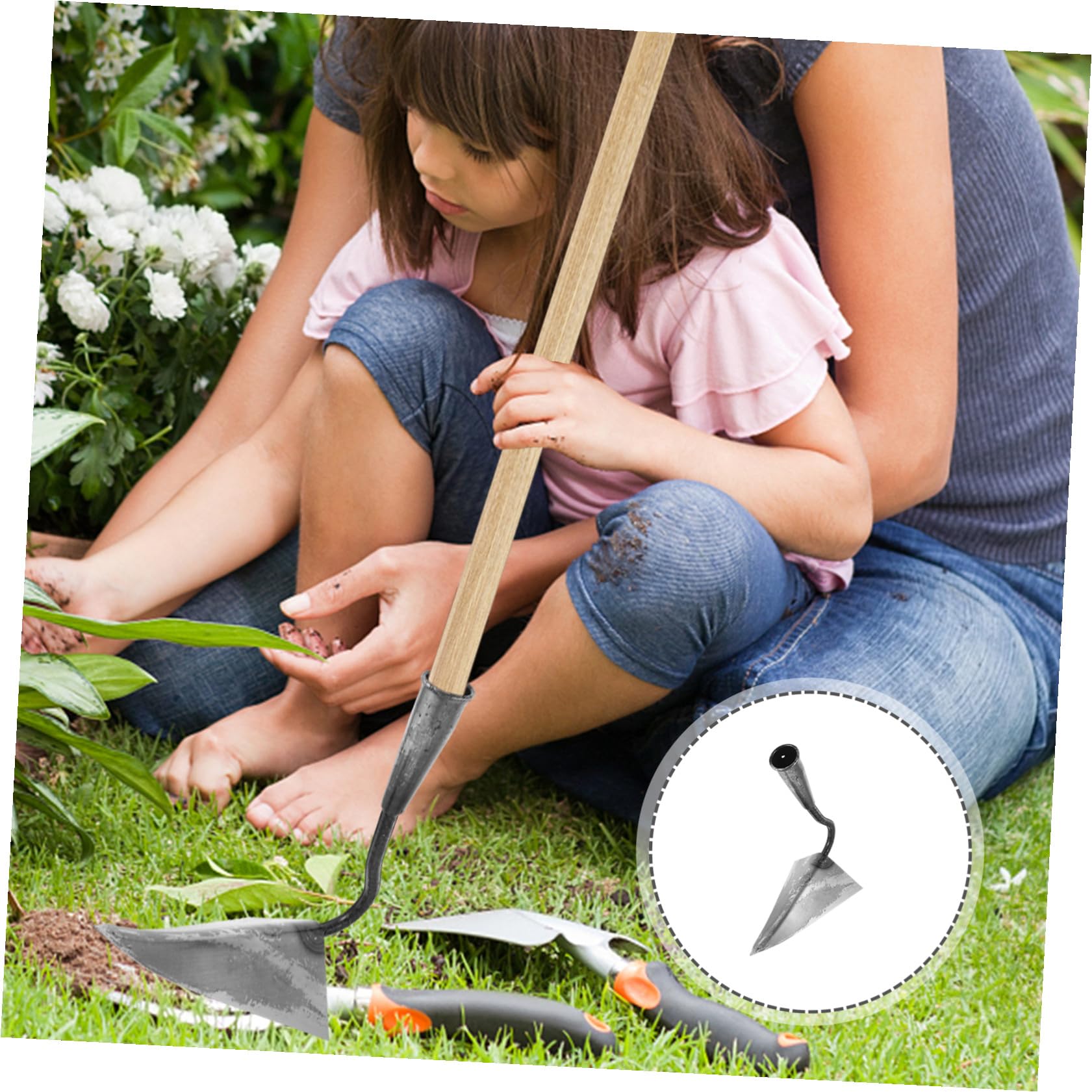 Kisangel Attrezzo da Giardinaggio in Acciaio Inox, Strumento per Piantagione e Scavo, Nero, Multiuso, Resistente alla Deformazione, per e Prati, per Appassionati di Giardinaggio