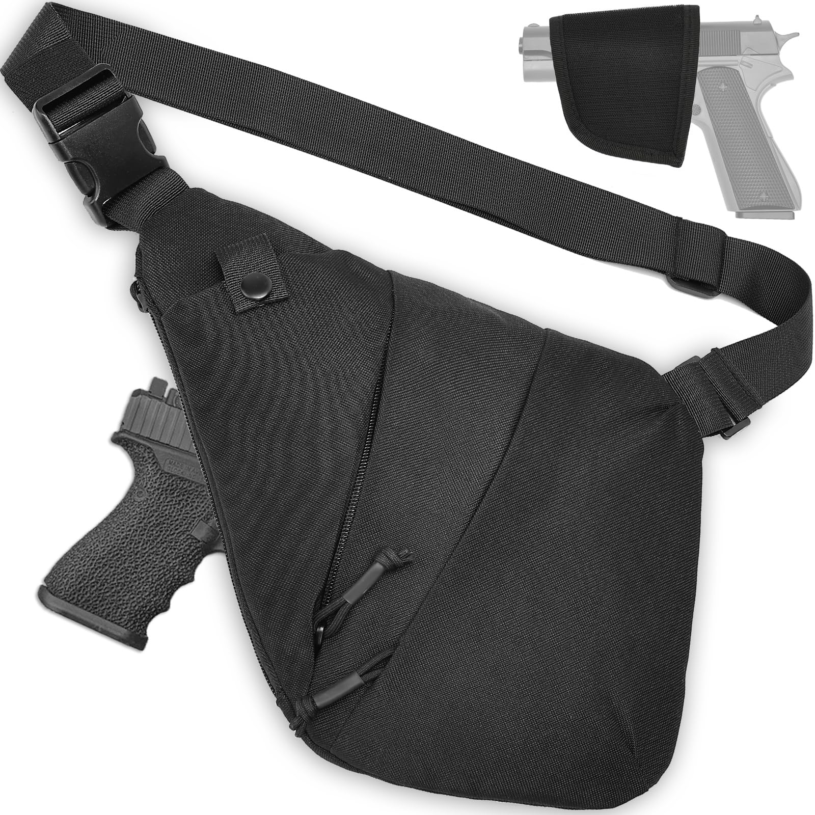 WCALULEG Tactical Sling Bag,Concealed Carry Sling Bag for Men & Women,Gun Bags for Handguns,Anti Theft Crossbody Bags,Ccw Fast Access Edc Carry,Included Holster