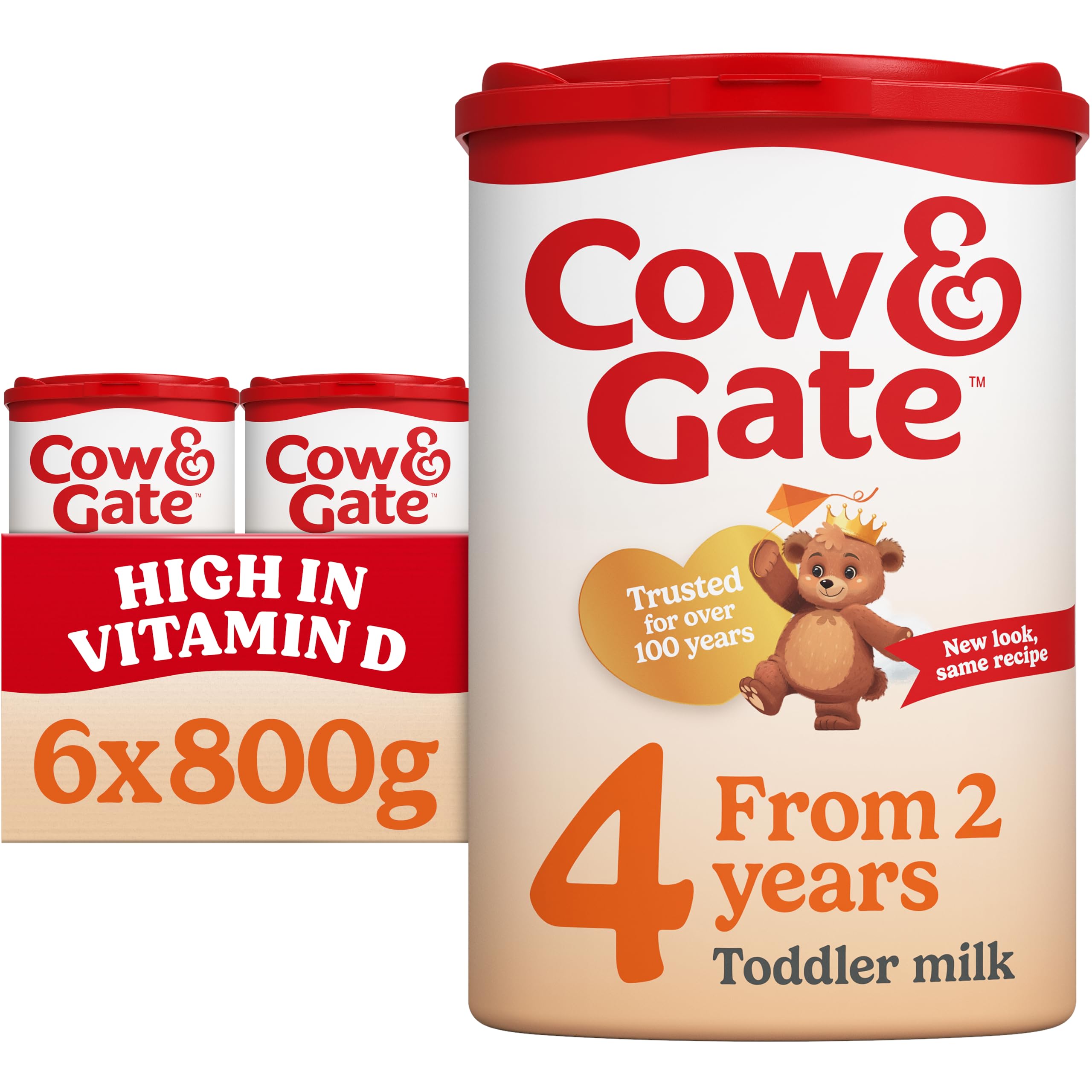 Cow & Gate 4 Toddler Baby Milk Powder Formula, 2-3 Years, 800 g (Pack of 6)
