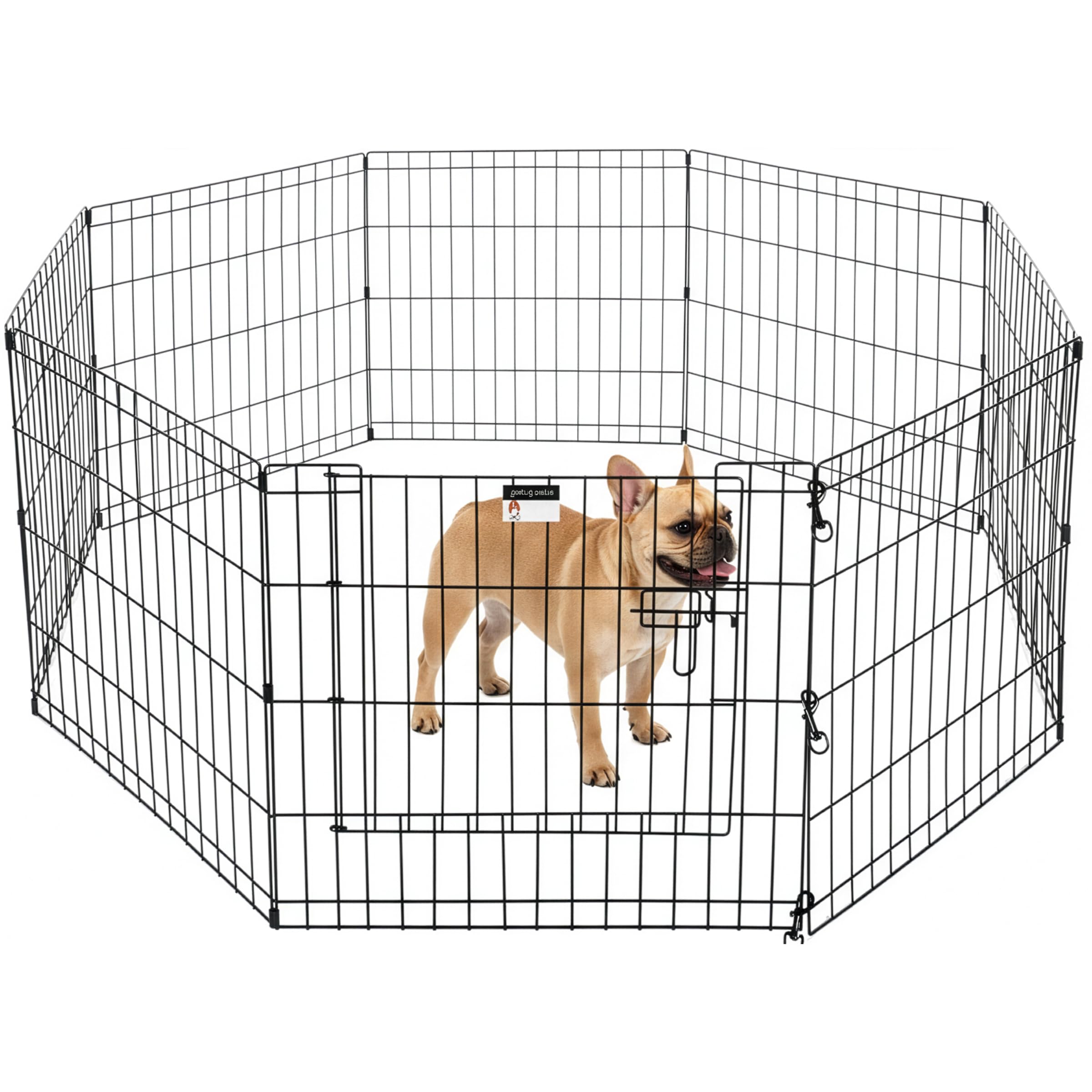 Puppy Playpen - Foldable Metal Exercise Enclosure with Eight 24-Inch Panels - Indoor/Outdoor Fence for Dogs, Cats, or Small Animals by PETMAKER