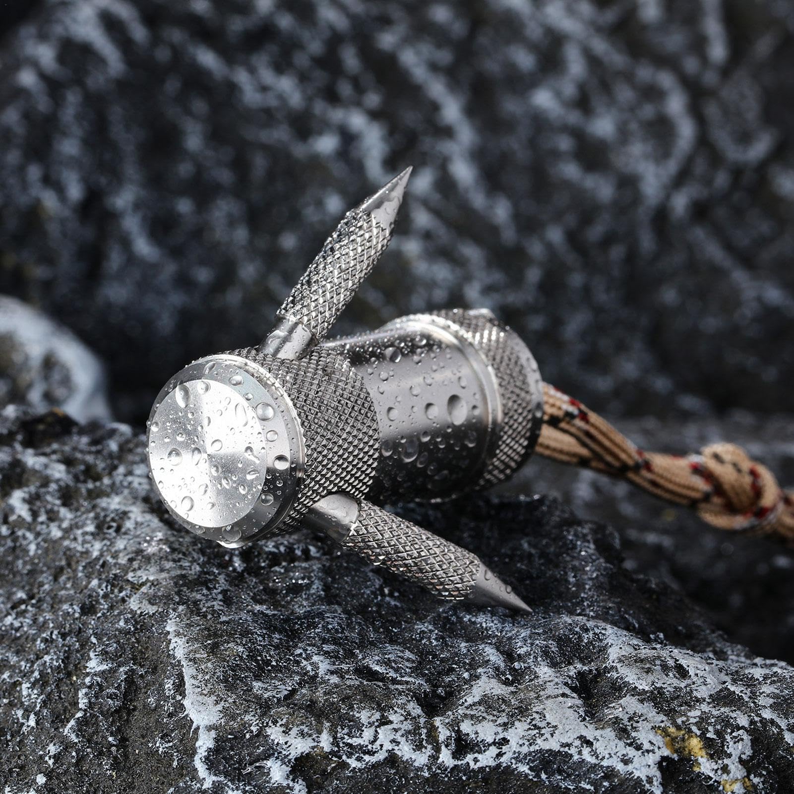 Titan-Enterhaken – gezackte Grappling-Klauen, Rettungs-Enterhaken, Überlebens-Grapple | Outdoor-Bergsteigen, Abnehmbarer 3-Klauen-/4-Klauen-Seilhaken, Kletterkrallen-Karabiner zum Heben von Dingen