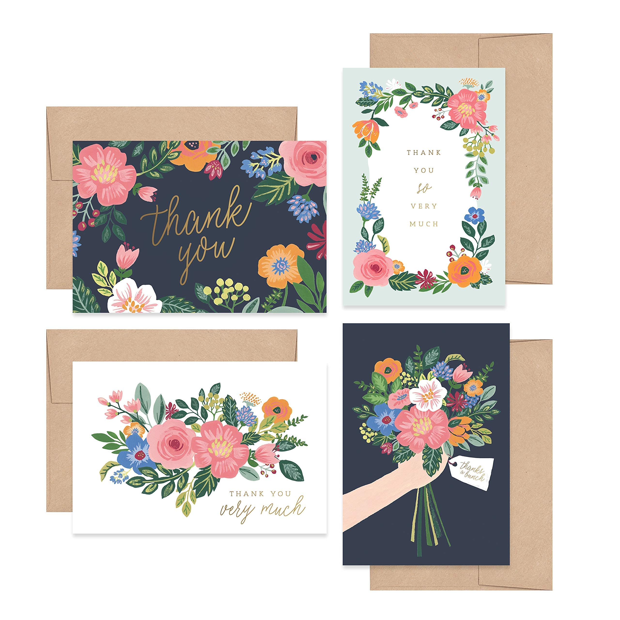 Amazon.com : Bliss Collections Thank You Cards with Envelopes, Gouache  Floral, All-Occasion Thank You Cards for Weddings, Bridal Showers, Baby  Showers, Birthdays, Parties and Special Events, 4"x6" (Pack of 25) : Office