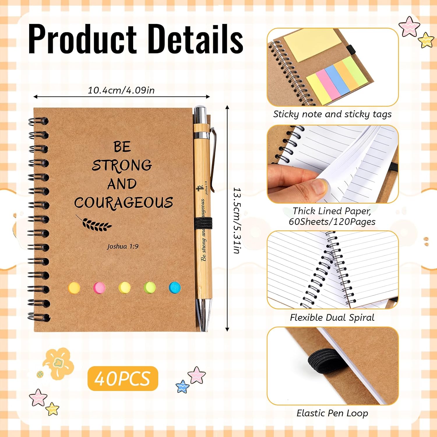 20 Sets Easter Christian Gifts Bulk Prayer Journal Christian Spiral Notebooks with Bible Verse Pens Small Notepad Religious Easter Gifts for Women Men Church Members Bible Study Group Church Families