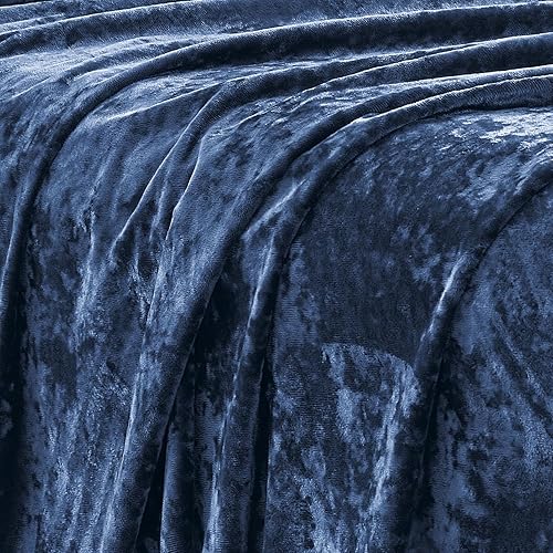 Miniatura 3 de Fredsure Juego de sábanas de terciopelo envejecido, 4 piezas, azul marino, tamaño Queen, ultra suave, cálido