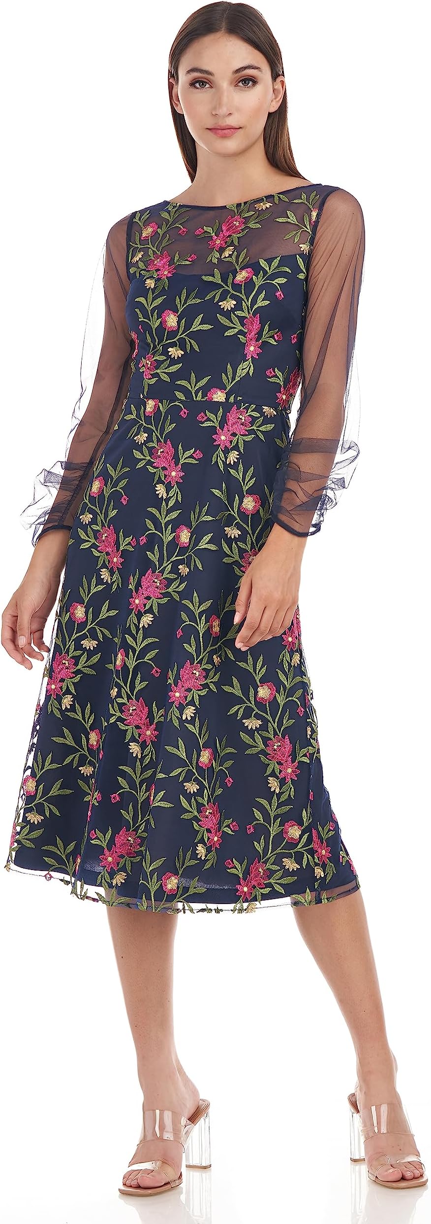 JS CollectionsWomen's Evelyn Illusion Midi Dress