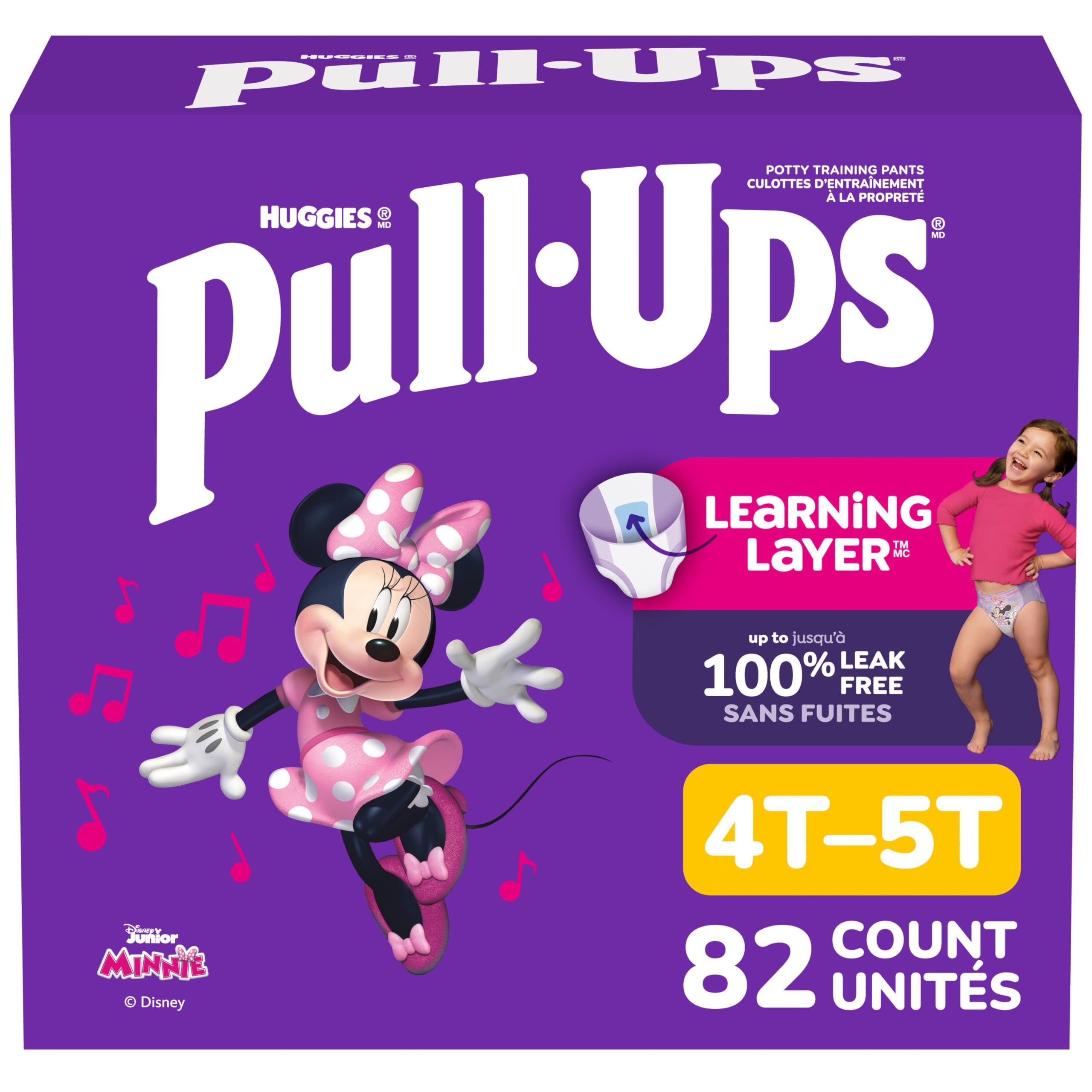 Pull-Ups Girls Potty Training Underwear, Easy Open Toddler Pants 4T-5T (38-50 lbs), Learning Designs for Toddlers, 82 count - 1