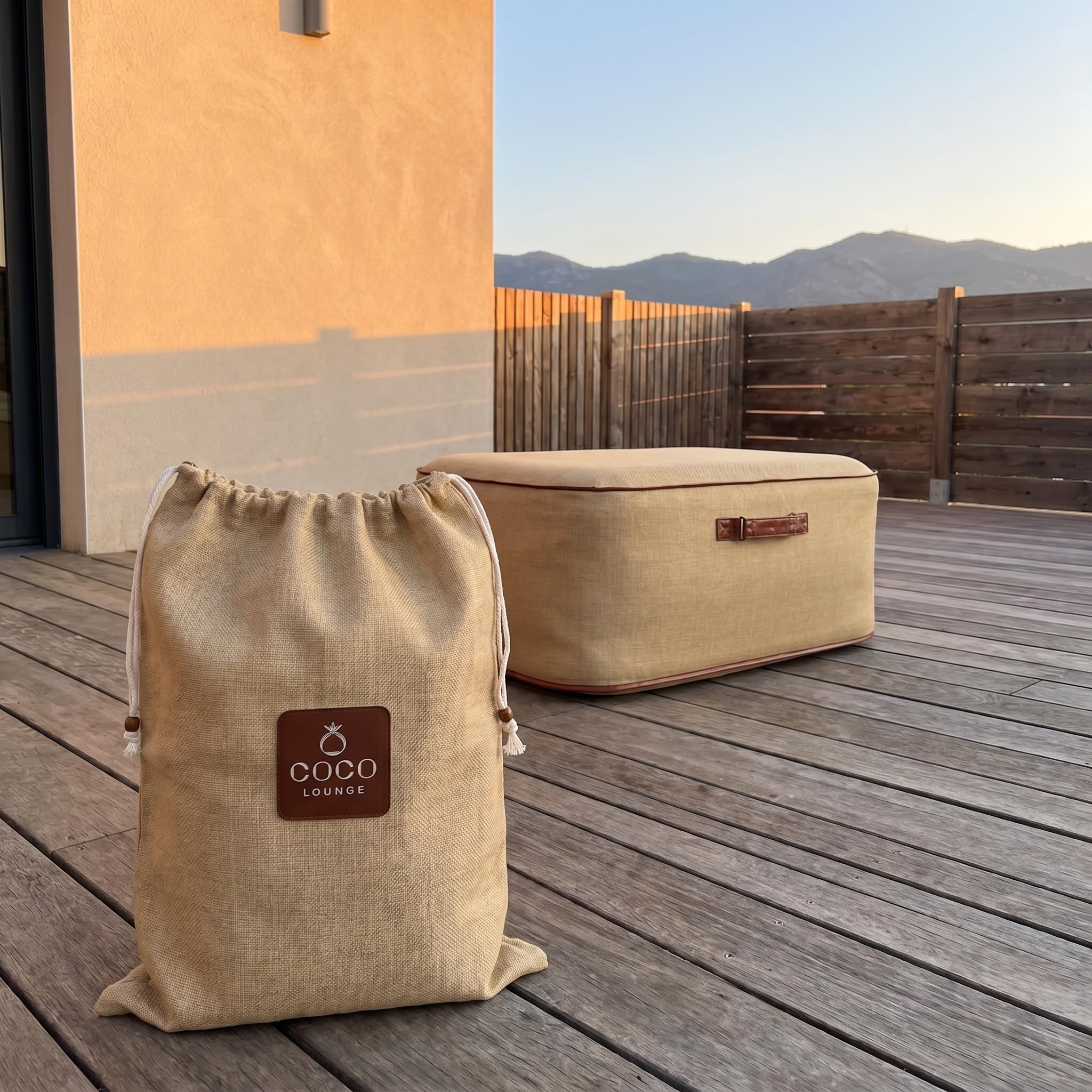 Pouf NUMA Gonflable Design pour Jardin Extérieur Haute Qualité - Pouf pour Terrasse - Détente Tranquilité et Relaxation (Boho)