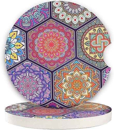 Miniatura 16 de Posavasos de automóvil para mujer, paquete de 2 unidades, para el Día de la Madre, pequeños posavasos de cerámica automáticos de 2.56 pulgadas para