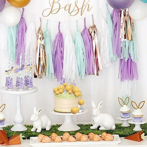 Miniatura 110 de Rsstarxi 30 piezas de bolas de burbujas para decoración de tartas, bolas de espuma, mini globo para cupcakes, decoración de bricolaje para baby Oro