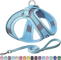 Vista 11 de AIITLE Arnés para perro, arnés sin tirones con correa, chaleco reflectante ajustable para perro, arnés para gatos a prueba de escape, caminar al
