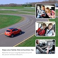 Vista 7 de ALLWEI Inversor de coche de 300 W con puerto USB 3.0 USB-C de 65 W - CC 12 V a 110 V (negro y azul)