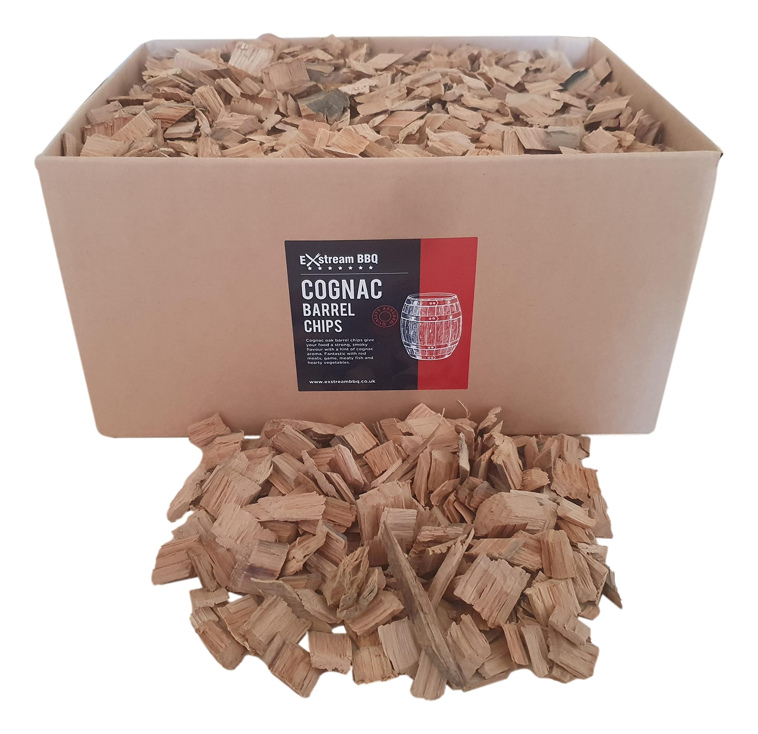Exstream BBQ Barbecue Smoking Wood Chips *Over 16 Great Flavours in 1, 5 & 10 Litres* (Cognac Barrel 10 Litre)