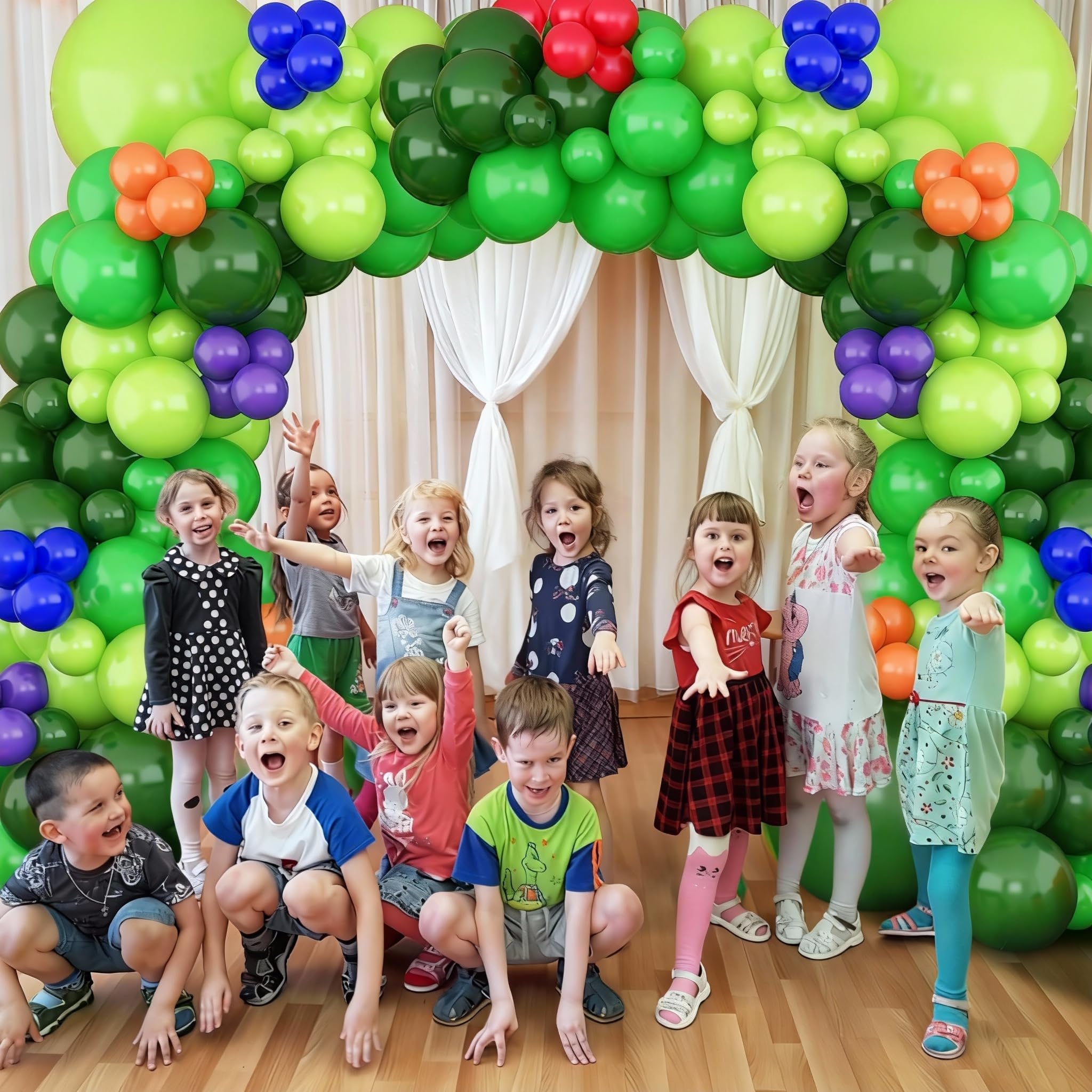 Kit de arco de guirnalda de globos de tortuga, globos de fiesta verde