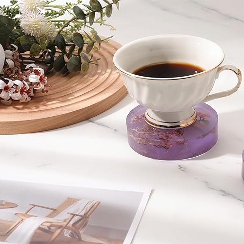 Miniatura 6 de Paquete de 8 moldes de posavasos profundos, moldes cuadrados redondos para resina epoxi, moldes de silicona para posavasos de resina para