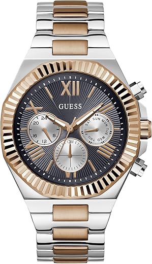 GUESS Stainless Steel Analog Navy Blue Dial Men’s Watch-Gw0703G4, Band Color-Two-Tone