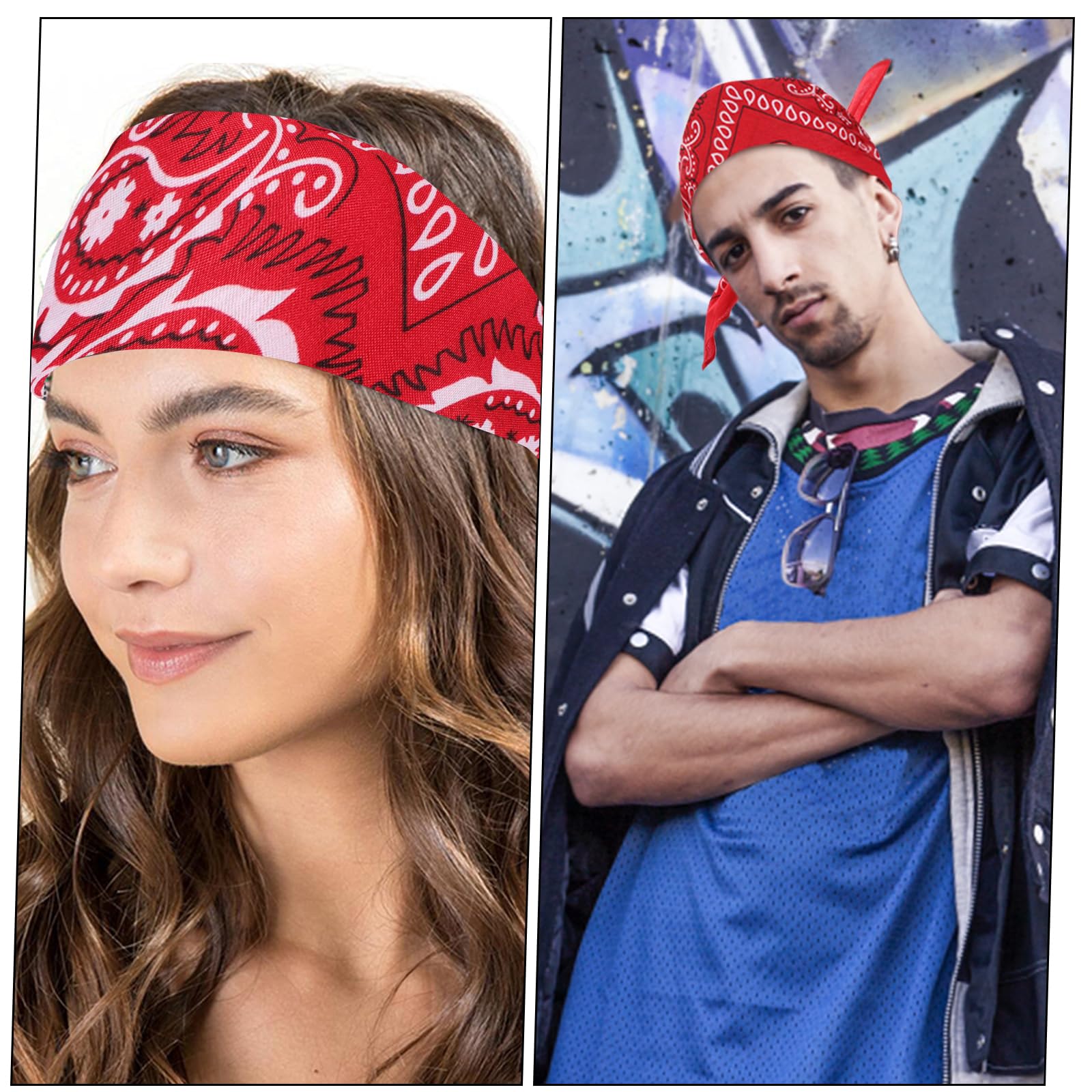 2 sztuki bandany dla mężczyzn i kobiet, 55 x 55 cm, chusta na szyję, wzór Paisley, dla kobiet i mężczyzn, bandana, chusta na głowę, dla motocyklistów, mężczyzn