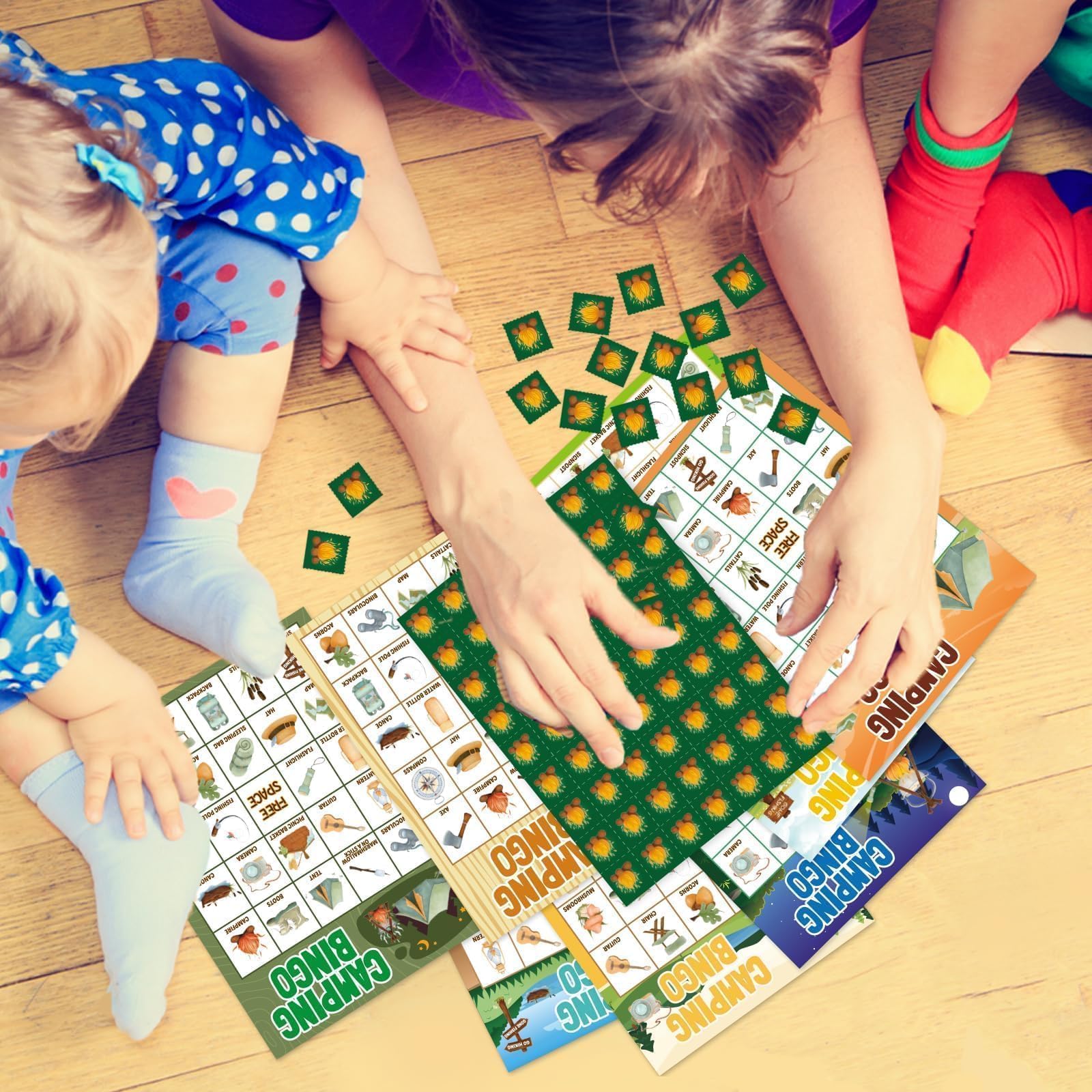 Gioco di bingo da campeggio per bambini, 24 giocatori, all'aperto, ultimo intervento, festa, campeggio, attività di avventura
