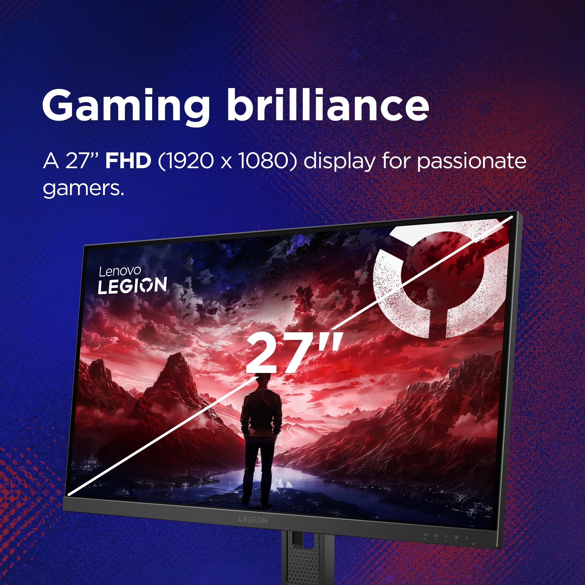 Lenovo Legion 27-10 | 27" (68.58cm) FHD IPS 240Hz Gaming Monitor | 0.5ms, AMD FreeSync, NVIDIA G-Sync 99% sRGB, 2xHDMI 2.1 TMDS, 1xDP 1.4| Tilt, Swivel, Pivot, Height Adjust | Black | 68C5GAC4IN — Amazon image 2