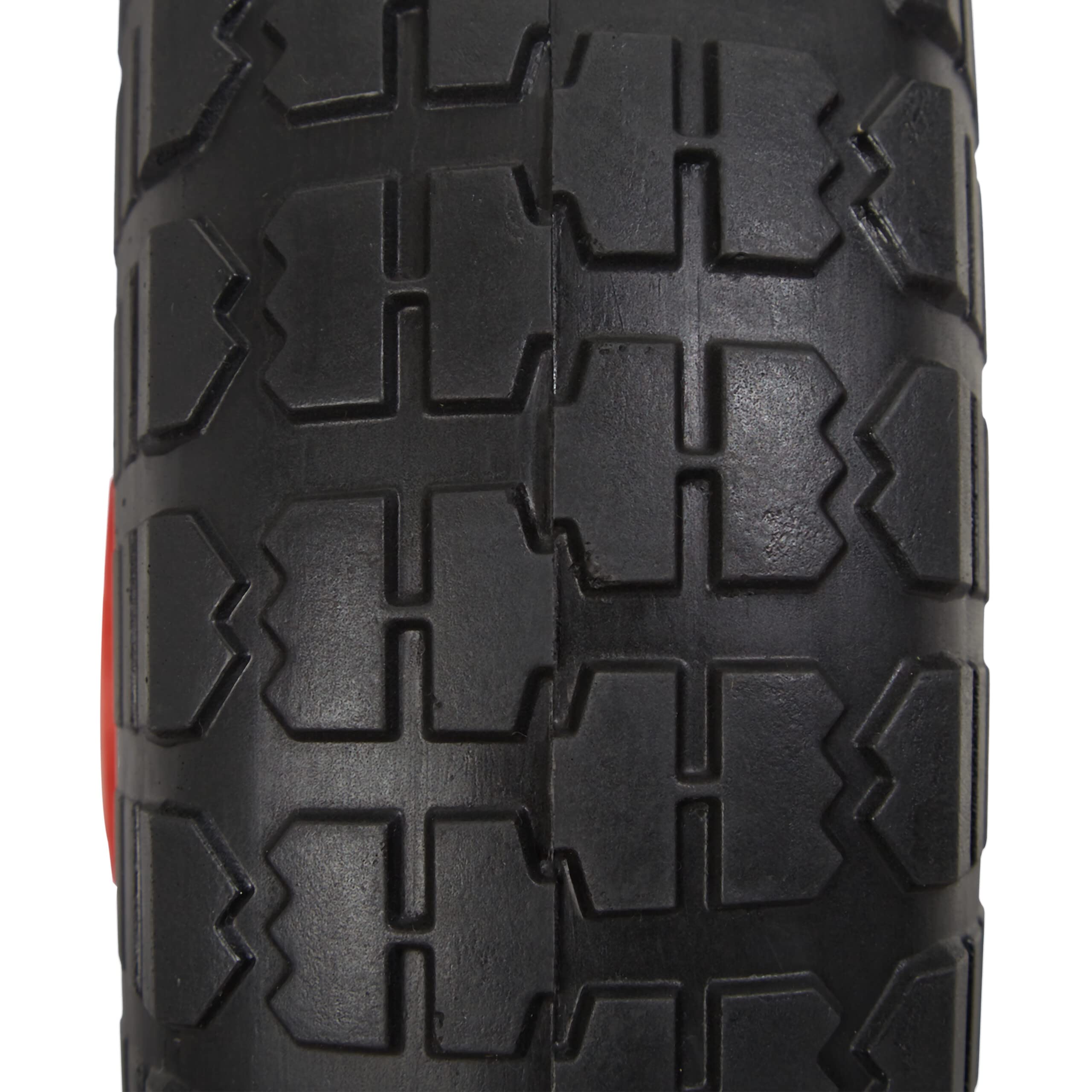 Relaxdays 4X Sackkarrenrad, pannensichere Vollgummireifen, 4.10/3.50-4", Stahlfelge, bis 150 kg, 260x85 mm, schwarz-rot