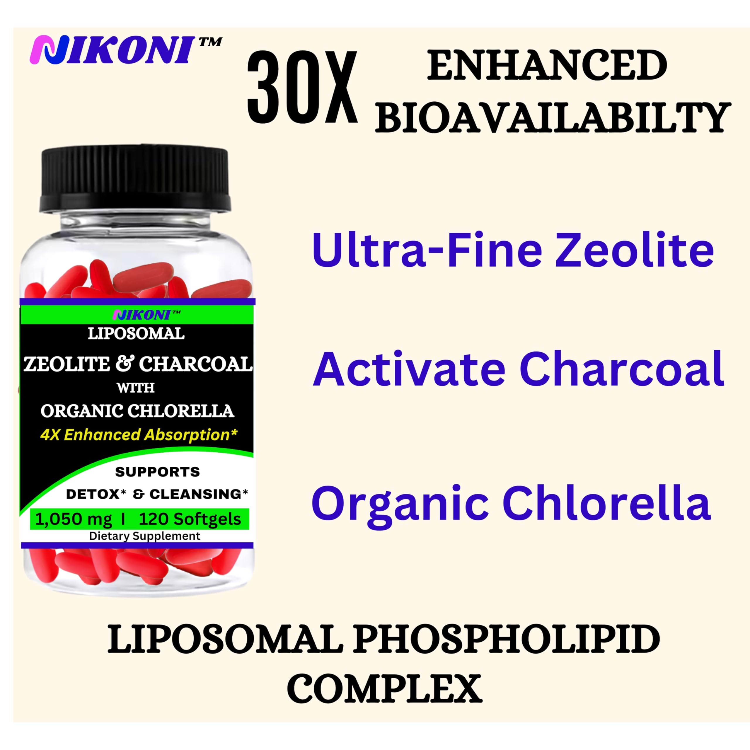 Amazon.com: Nikoni Liposomal Zeolite, Activated Charcoal & Organic
