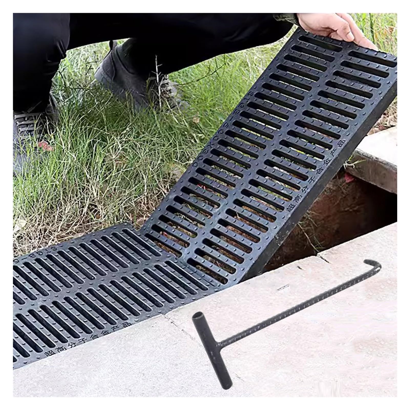 Drain Cover Rainwater Well Cover Drain Covers Outdoor Cut To Size,Heavy Duty Drainage Ditch Anti-Blocking Mesh Cover With Hole,Sewer Trench Channel Gutter For Stop Leaves/Cuttable Drainage System(50x2