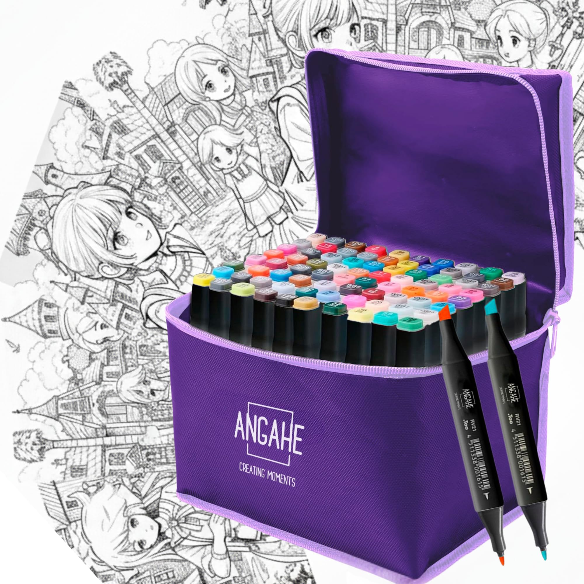 Rotuladores, Rotulador Artistico, Rotulador Doble Punta, Marcadores Alcohol, Rotuladores Lettering, Colores Para Pintar, Marcadores Alcohol +10 plantillas de dibujo exclusivas.