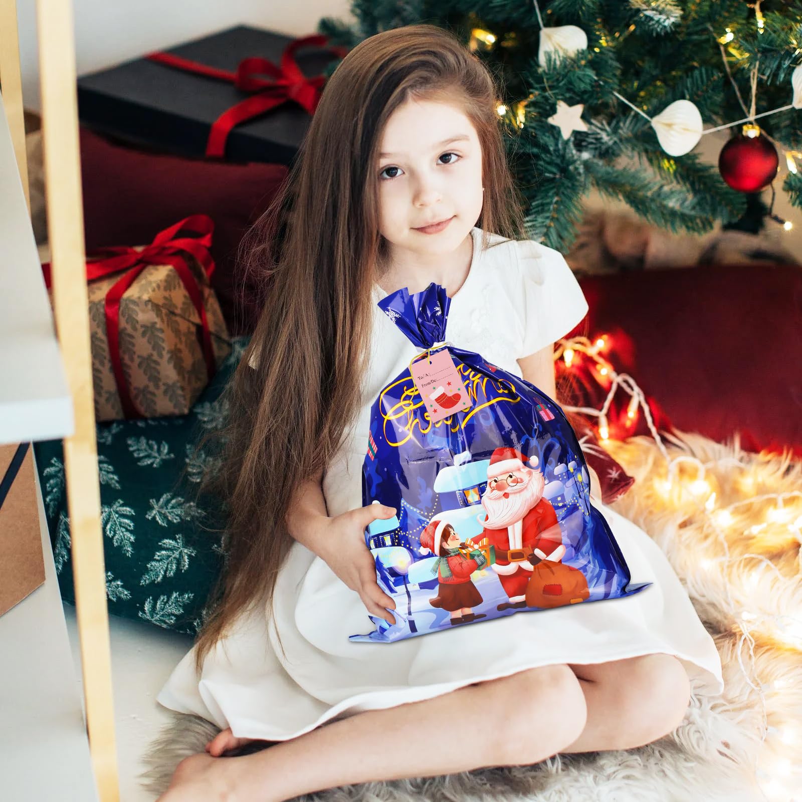 Sacs Cadeaux Sac De Courses En Papier Grande Capacité, 6Pcs Emballage Cadeau, Halloween Noël