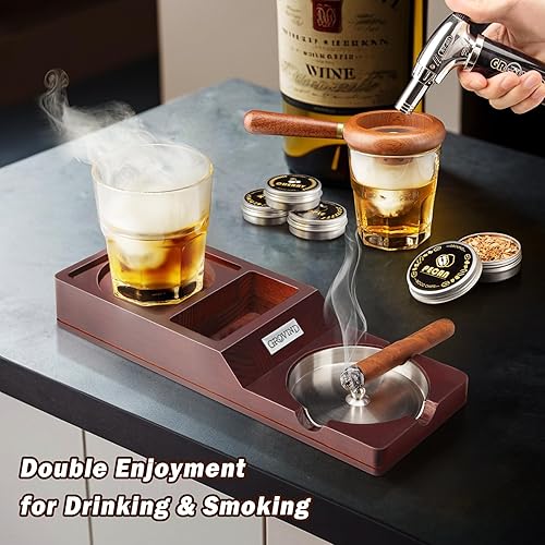 Miniatura 3 de Kit de ahumador de cóctel con antorcha, kit de ahumador de whisky, kit de ahumador a la antigua, regalos de bourbon para hombres para el día del