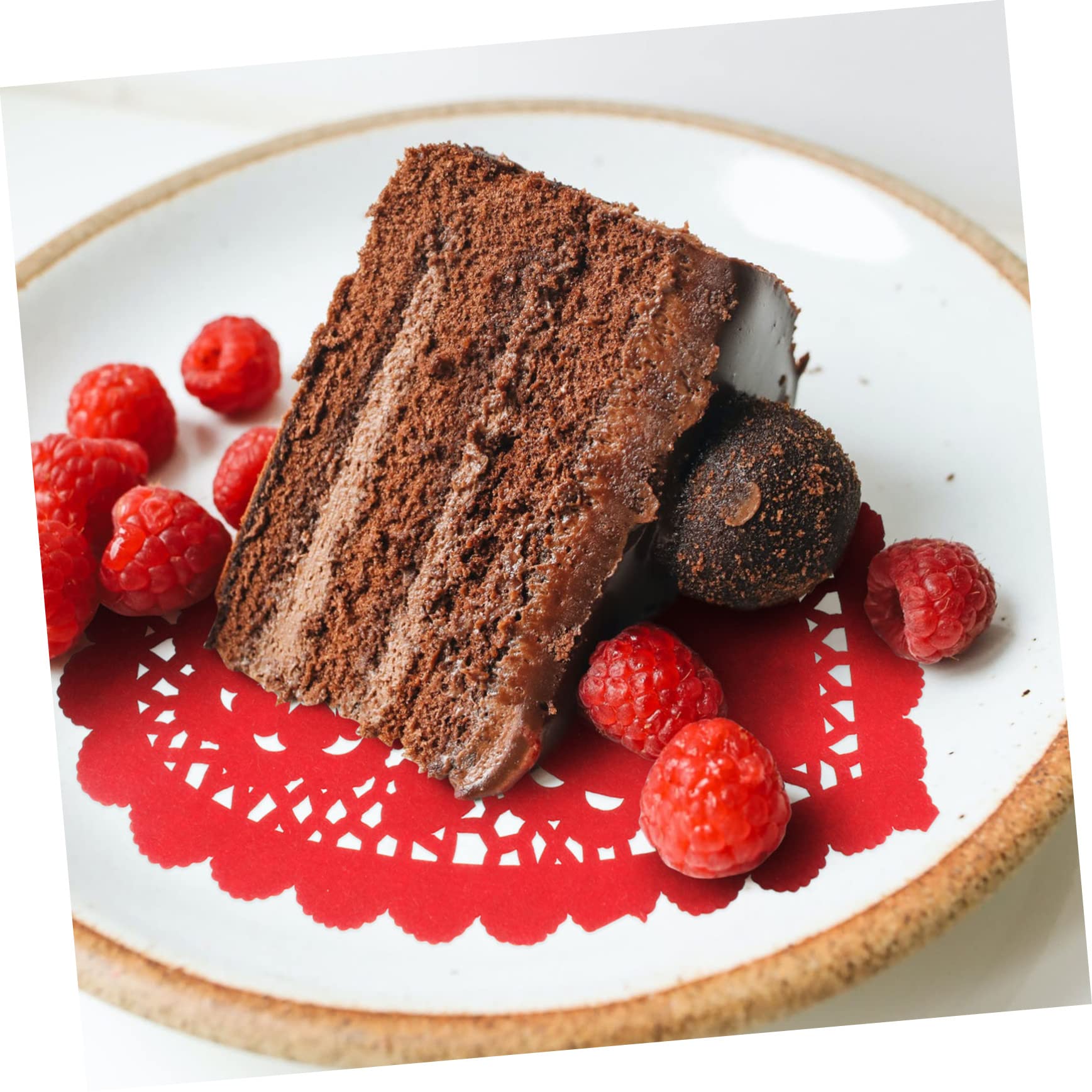 NAMOARLY 100pcs Heart Shaped Decorative Cake Pads Food Paper Placemat for Valentine's Day Decorations