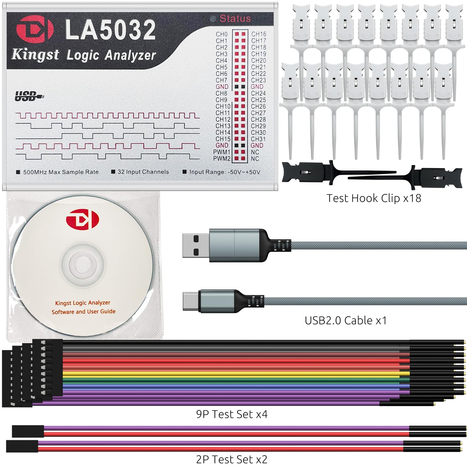 USB Logic Analyzer 24M 8CH, MCU ARM FPGA DSP Debug Tool