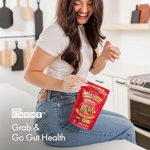 Miniatura 8 de Mastica de vinagre de sidra de manzana mejor que las gomitas de sidra de manzana, alivio de la hinchazón para mujeres y hombres, 500 mg ACV orgánico