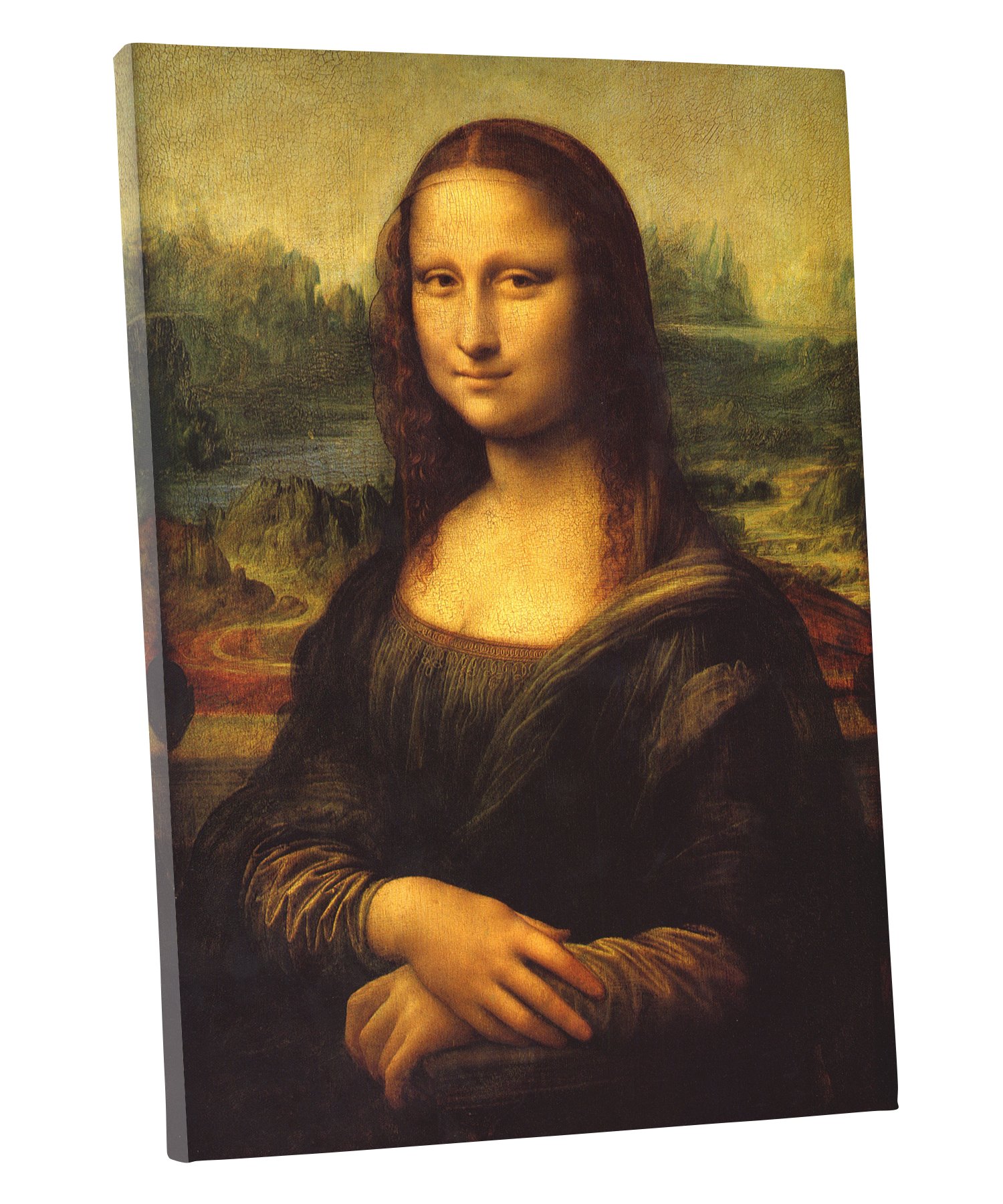 Niwo ART (TM - Mona Lisa, by Leonardo Davinci, Oil Painting Reproduction - Giclee Wall Art for Home Decor, Gallery Wrapped, Stretched, Framed Ready to Hang (18"x12"x3/4")