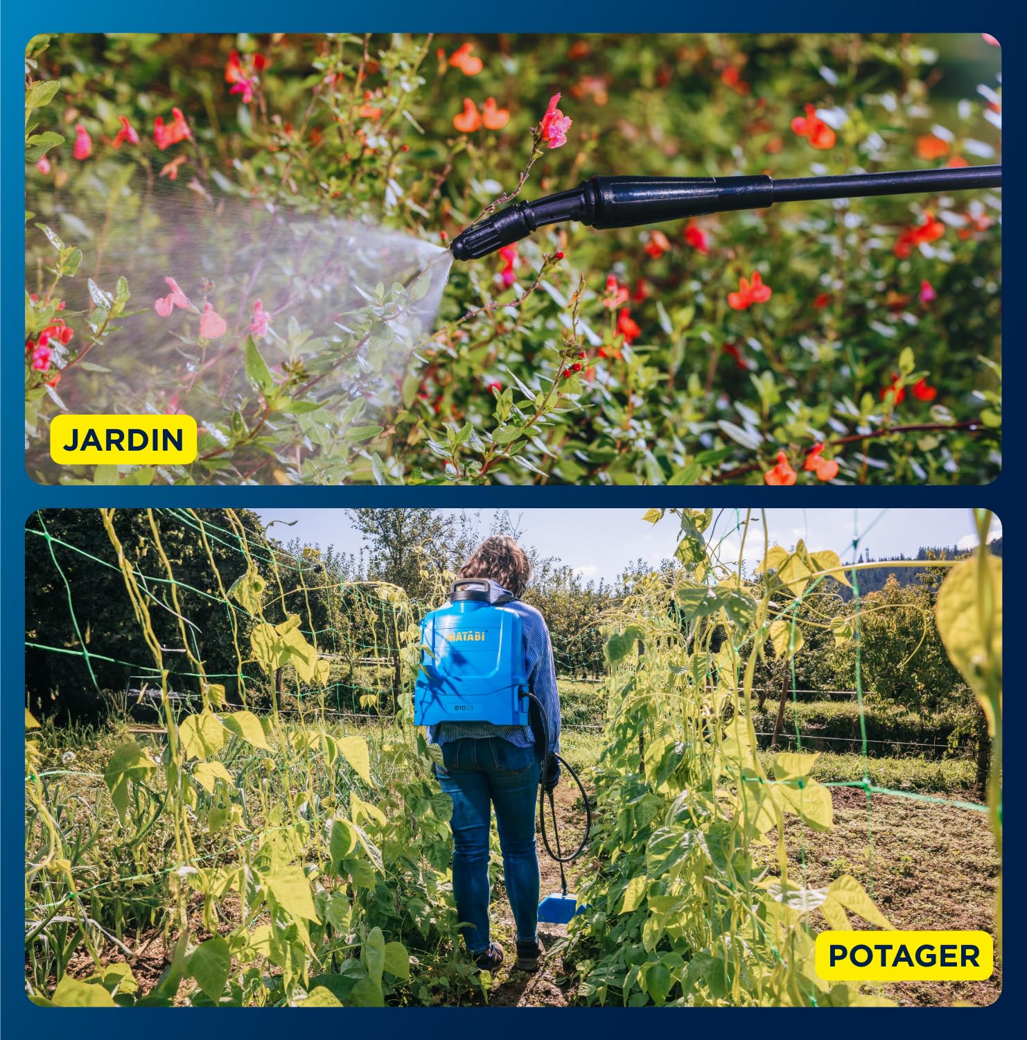 Matabi e10LT - Pulvérisateur Électrique 10L - Batterie 12V - 2 Buses | Pulvérisateur de Jardin avec Batterie à charge rapide, autonomie jusqu’à 150 L, pour potagers et jardins,pulvérisateur dorsal