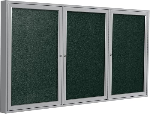 Miniatura 10 de Ghent Tablero de anuncios de vinilo cerrado para exteriores de 36 x 60 pulgadas, resistente a las roturas, con cerradura, marco de aluminio